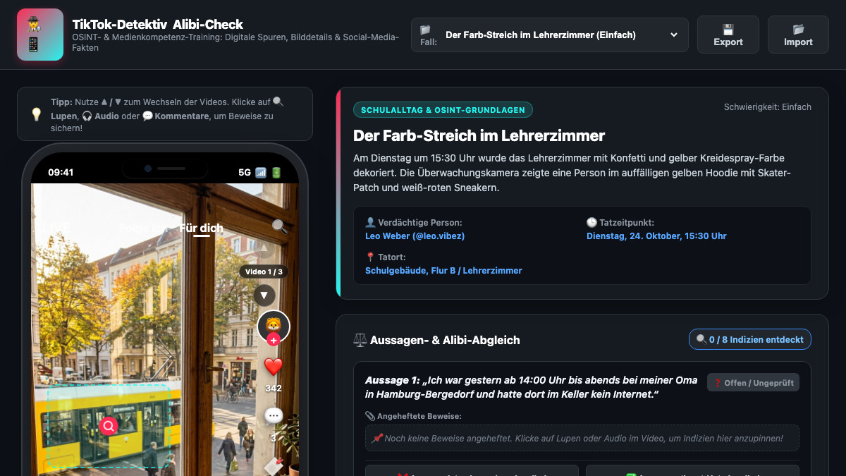TikTok-Detektiv — Alibi-Check & OSINT